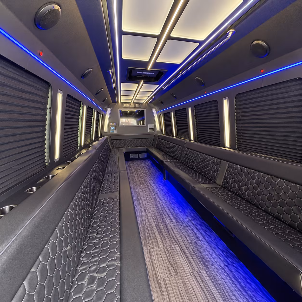 milpitas 30 passenger party bus interior