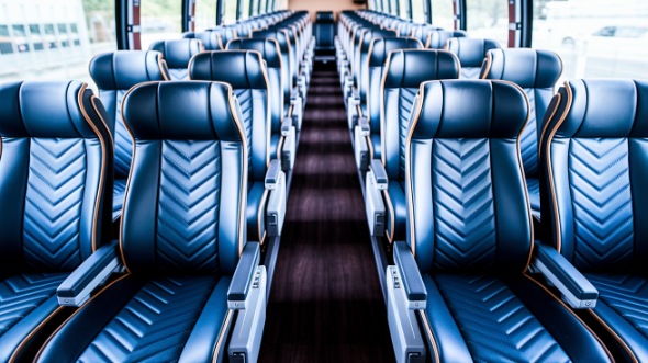 50 passenger charter bus inside santa clara