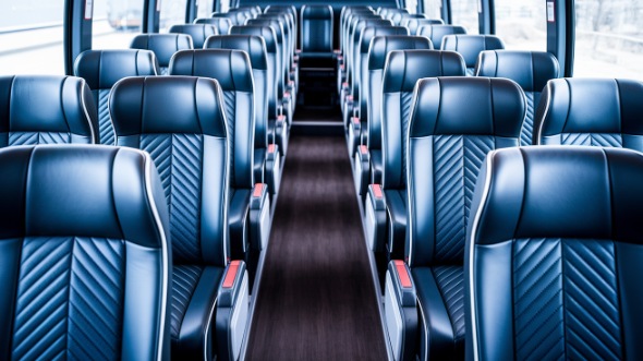 54 passenger charter bus inside santa clara