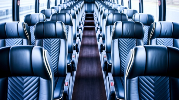 56 passenger charter bus inside campbell